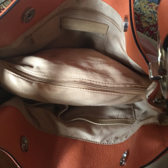 Candace Christian Orange Leather Handbag - Picture 5 of 6